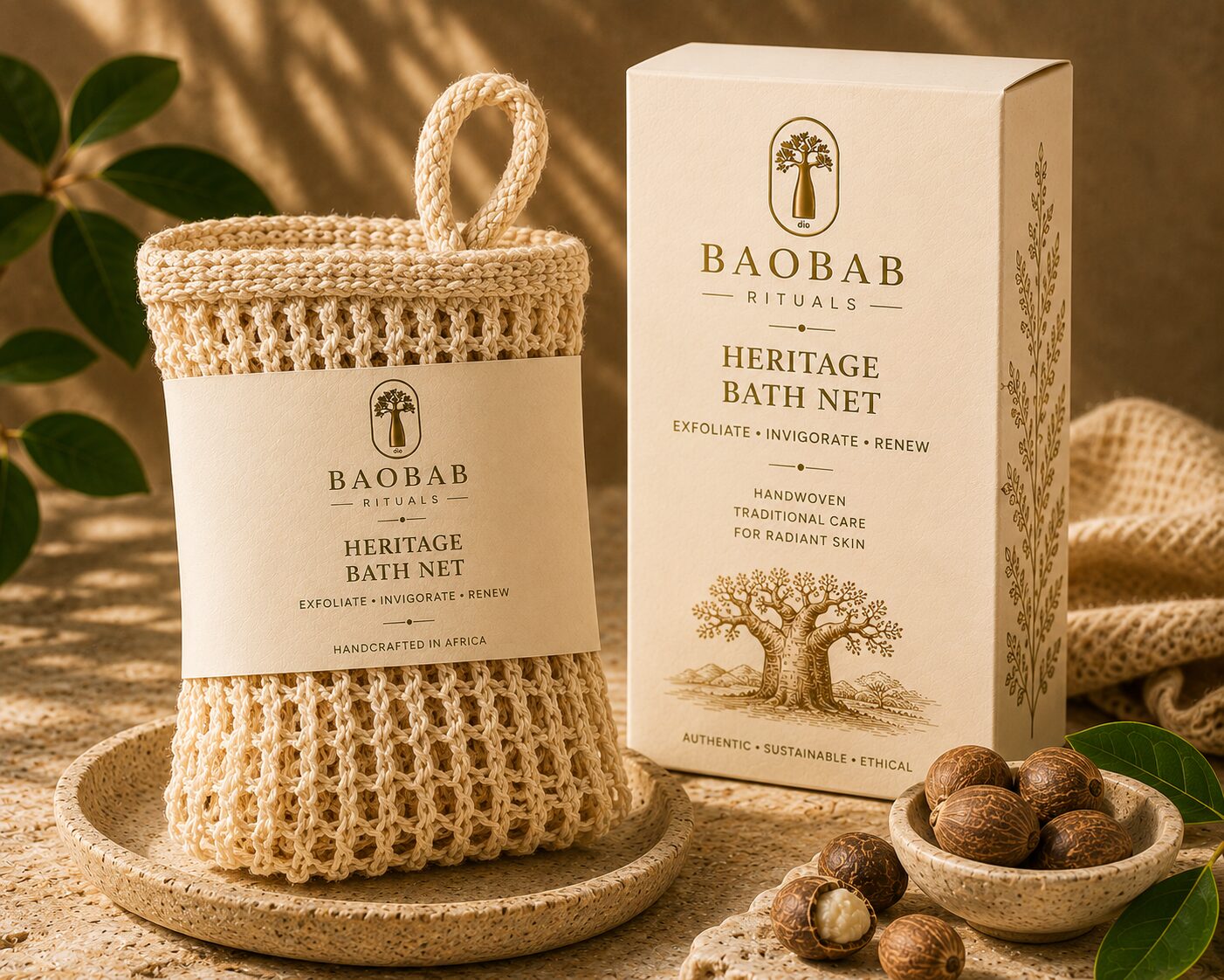 Heritage African Bath Net — Baobab Rituals